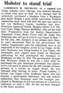 Mobster To Stand Trial (Larry Neumann)